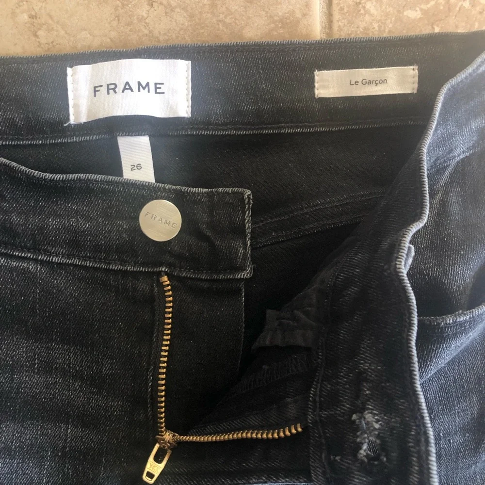 FRAME le Garçon Jeans Pembroke Gray Black size 26 NWT - Picture 4 of 6